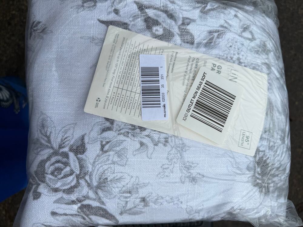 Linden Street Sullivan Grommet Curtain Panel 50x95 Gray Toile – New